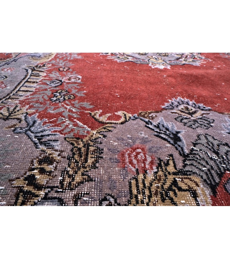 5'5X9'2 Feet ,  Copper Color Rug , Anatolian Antique Rug , Area Rug , Turkish Hand Made Rug , 164x280 Cm