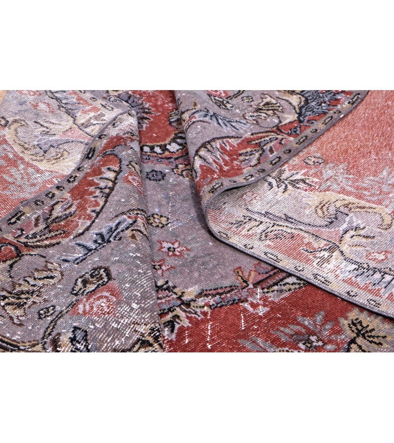 5'5X9'2 Feet ,  Copper Color Rug , Anatolian Antique Rug , Area Rug , Turkish Hand Made Rug , 164x280 Cm 