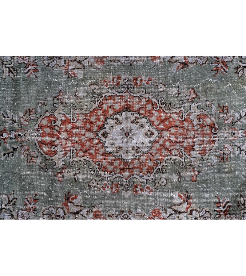 6'4X10''5 Feet, Large size Turkish Rug , Living Room Antique Rug , Brown in Gray color Rug , 60' old vintage Rug , 193x315 cm