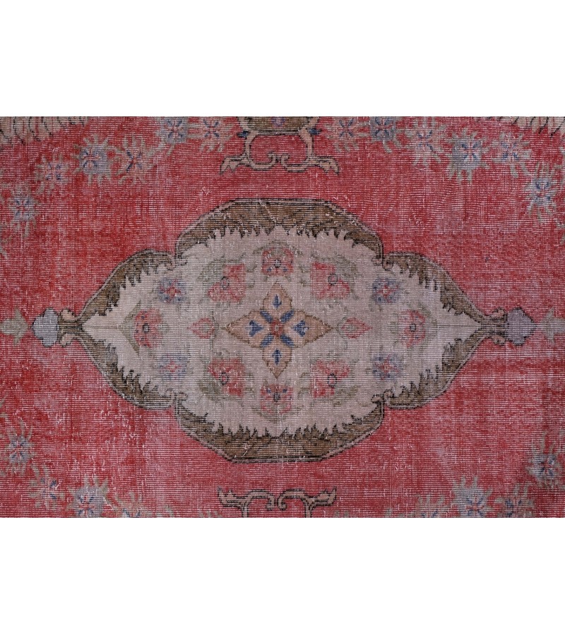 6'4X11''2 Feet , Living Room Rug , Handmade Turkish Rug , 6x11 Floral Madellion Rug , Bedroom Floor Rug , Antique Rug , 193x340 cm 