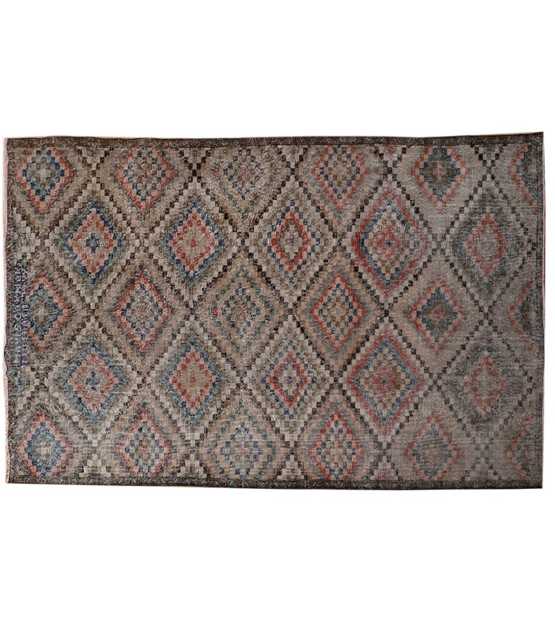 6'4X10''8 Feet , Living Room Rug , Handmade Turkish Rug , 6x11 Geometric  Rug , Bedroom Floor Rug , Antique Rug , 192x325 cm