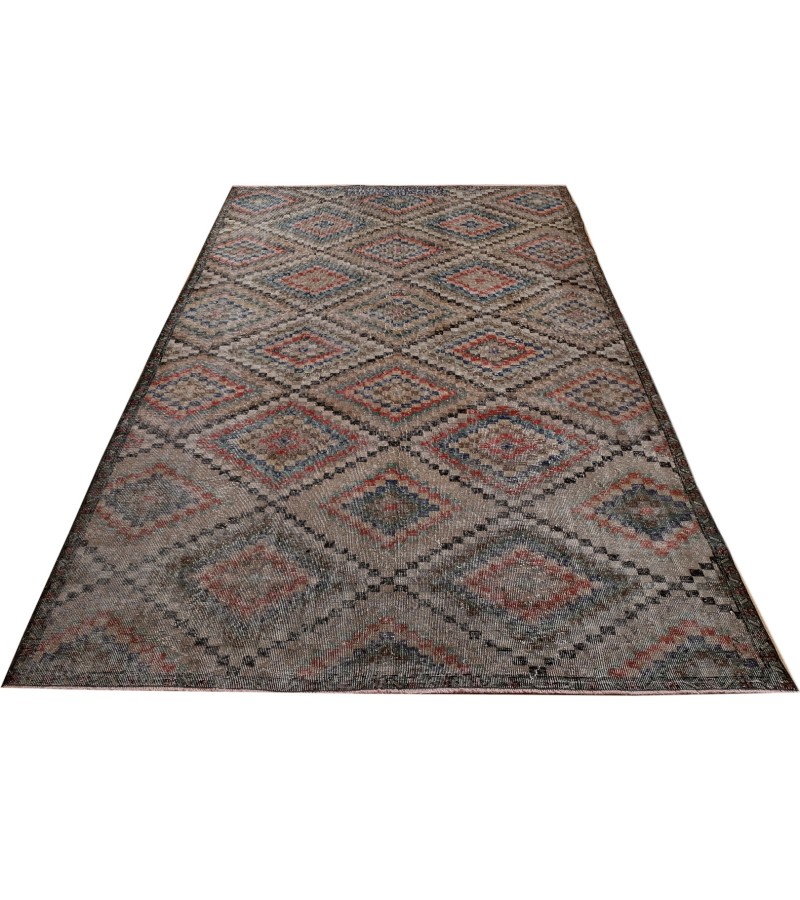 6'4X10''8 Feet , Living Room Rug , Handmade Turkish Rug , 6x11 Geometric  Rug , Bedroom Floor Rug , Antique Rug , 192x325 cm