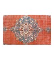 6'8x10'8 turkish area rug , 7x11 handmade wool rug , antique living room rug , red bedroom rug , hand knotted rug , 210x330 cm
