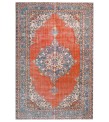 6'8x10'8 turkish area rug , 7x11 handmade wool rug , antique living room rug , red bedroom rug , hand knotted rug , 210x330 cm