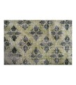 6'5x9'9'' green wool rug , 6x10 handmade rug , distressed rug , faded pastel color rug , large size bedroom rug , 194x296 cm , floral rug