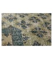 6'5x9'9'' green wool rug , 6x10 handmade rug , distressed rug , faded pastel color rug , large size bedroom rug , 194x296 cm , floral rug