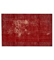 6'7x9'4'' Red wool rug , 7x9 handmade rug , turkish area rug , rug for living room , antique distressed rug , 200x283 cm