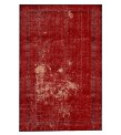 6'7x9'4'' Red wool rug , 7x9 handmade rug , turkish area rug , rug for living room , antique distressed rug , 200x283 cm