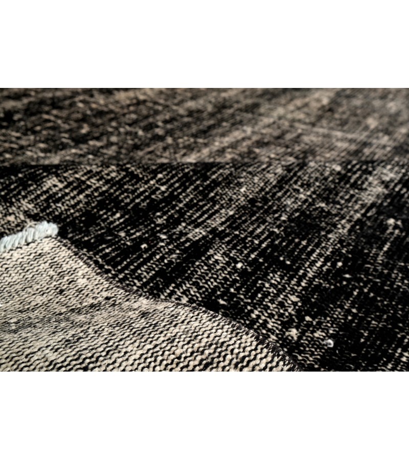 6'2x9'6'' black vintage rug , 6x10 handmade wool rug , distressed antique rug , faded rug , gift for her , turkish area rug , 192x295 cm