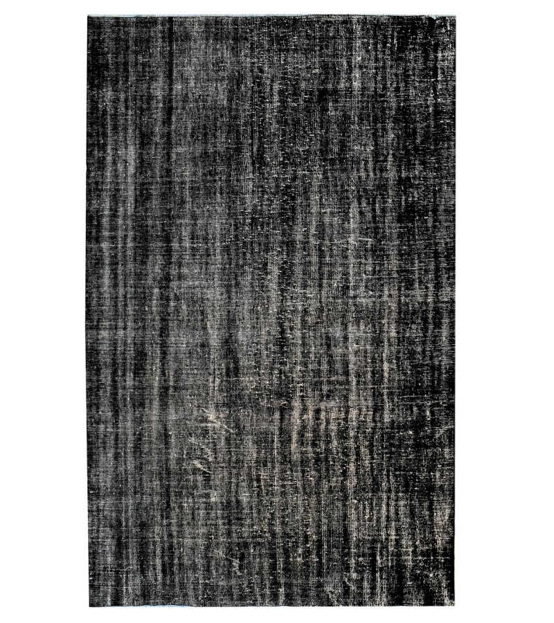 6'2x9'6'' black vintage rug , 6x10 handmade wool rug , distressed antique rug , faded rug , gift for her , turkish area rug , 192x295 cm