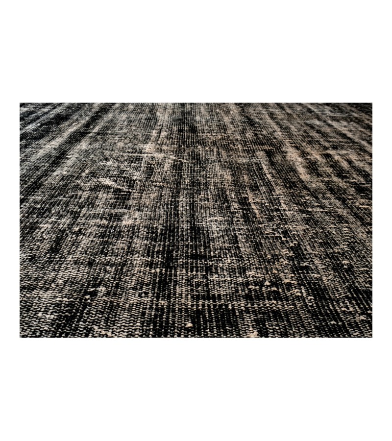 6'2x9'6'' black vintage rug , 6x10 handmade wool rug , distressed antique rug , faded rug , gift for her , turkish area rug , 192x295 cm