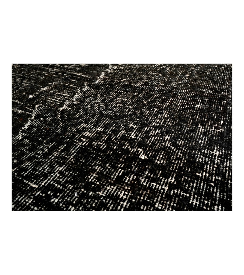 6'5x10'' large size rug , distressed antique rug , 7x10 living room rug , handmade wool rug , 6x10 black rug , 200x307 cm