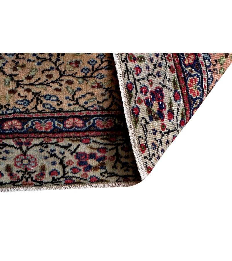 6x9 beige wool rug , turkish handmade rug , 5'6x8'8 antique living room rug , pastel muted rug , anatolian hand knotted rug , 171x271 cm