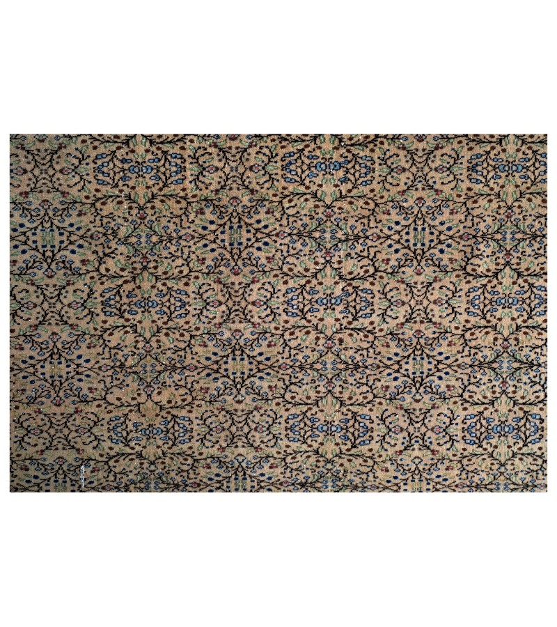 6x9 beige wool rug , turkish handmade rug , 5'6x8'8 antique living room rug , pastel muted rug , anatolian hand knotted rug , 171x271 cm