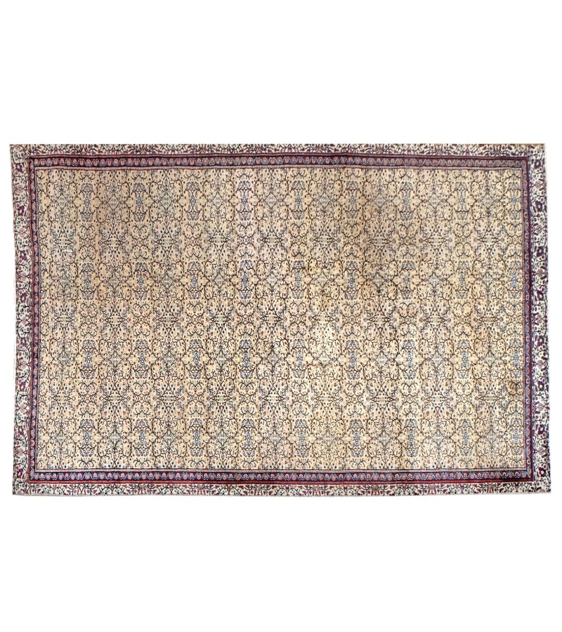 6x9 beige wool rug , turkish handmade rug , 5'6x8'8 antique living room rug , pastel muted rug , anatolian hand knotted rug , 171x271 cm