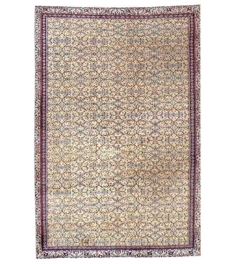 6x9 beige wool rug , turkish handmade rug , 5'6x8'8 antique living room rug , pastel muted rug , anatolian hand knotted rug , 171x271 cm