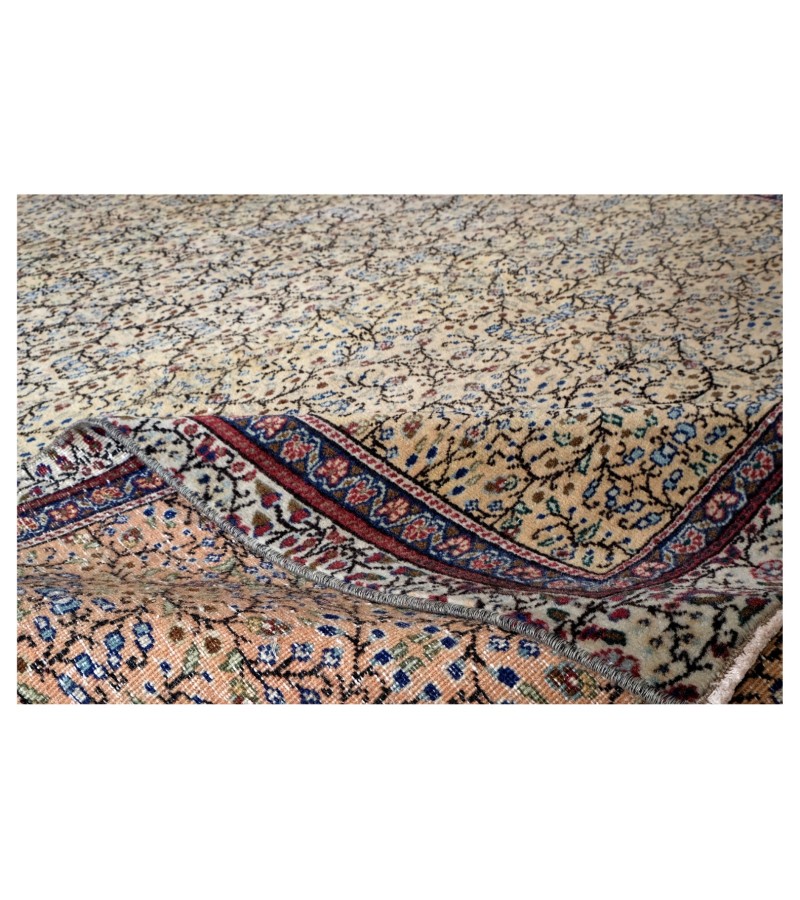 6x9 beige wool rug , turkish handmade rug , 5'6x8'8 antique living room rug , pastel muted rug , anatolian hand knotted rug , 171x271 cm