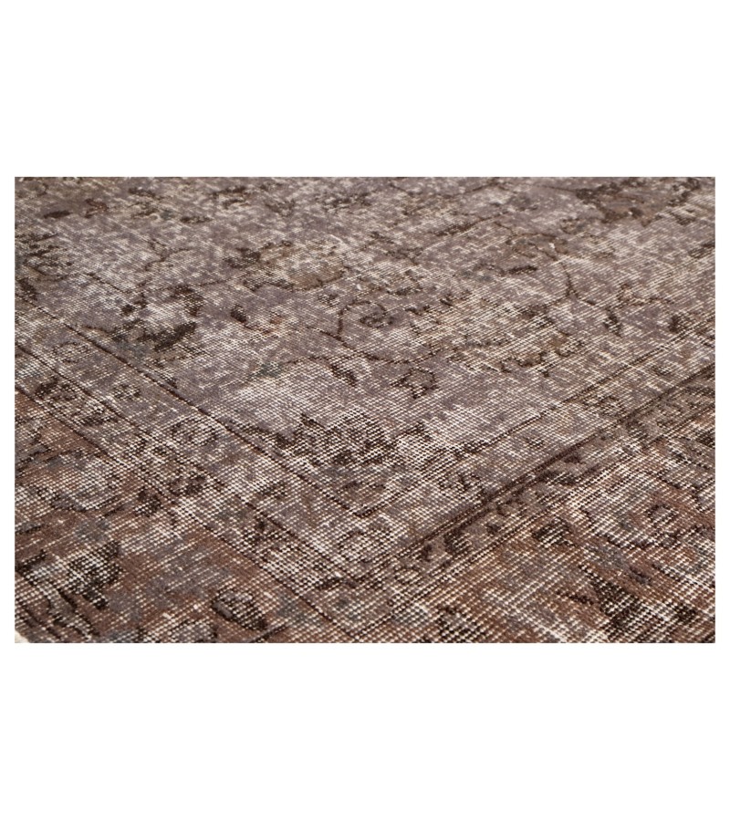 6'6x9'6 gray distressed rug , hand made wool rug , living room rug , kitchen rug , faded rug , muted rug , antique anatolian rug 204x294 cm
