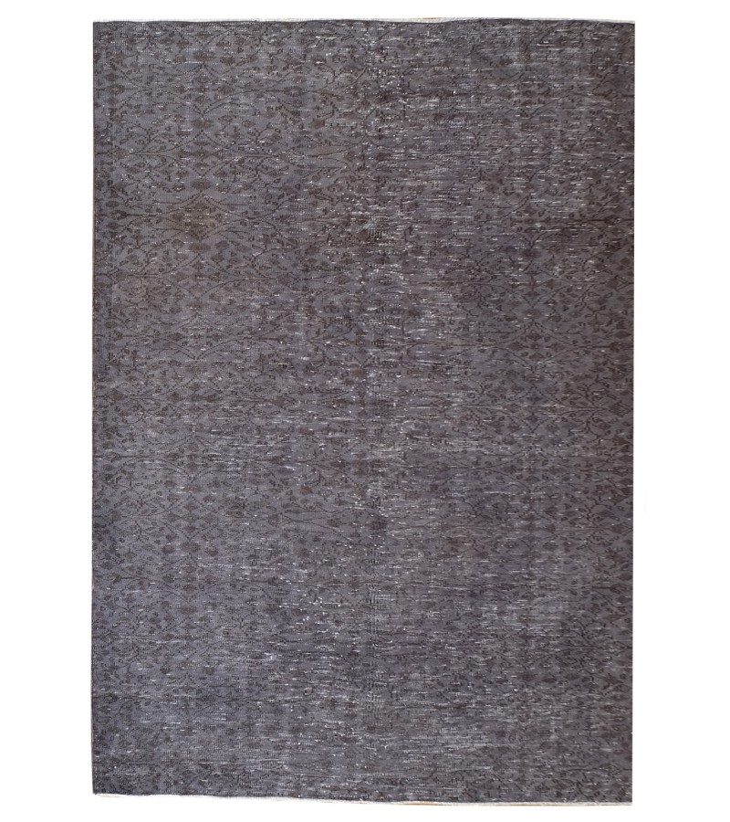6x9 gray rug , antique handmade wool rug , 5'8x8'6 distressed rug , kitchen rug , faded rug , muted color rug , 177x265 cm