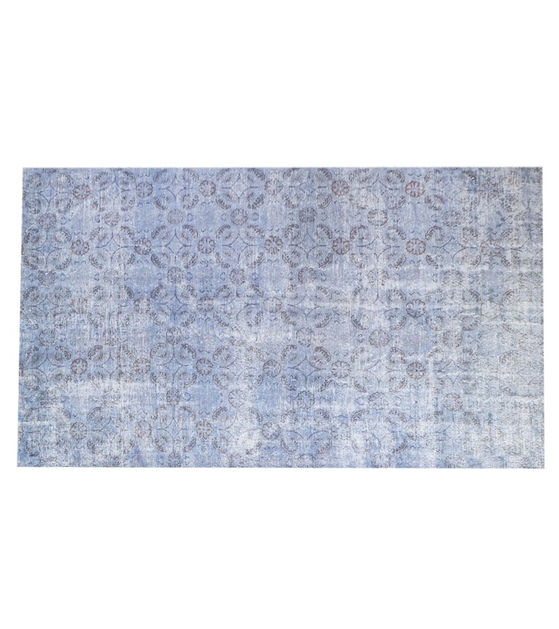 7x10 handmade rug , blue vintage rug , distressed rug , 6'8x10'1 anatolian area rug , hand knotted rug , 60'old Rug , 201x306 cm