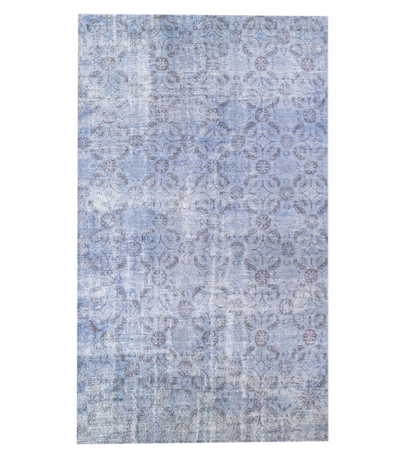 7x10 handmade rug , blue vintage rug , distressed rug , 6'8x10'1 anatolian area rug , hand knotted rug , 60'old Rug , 201x306 cm