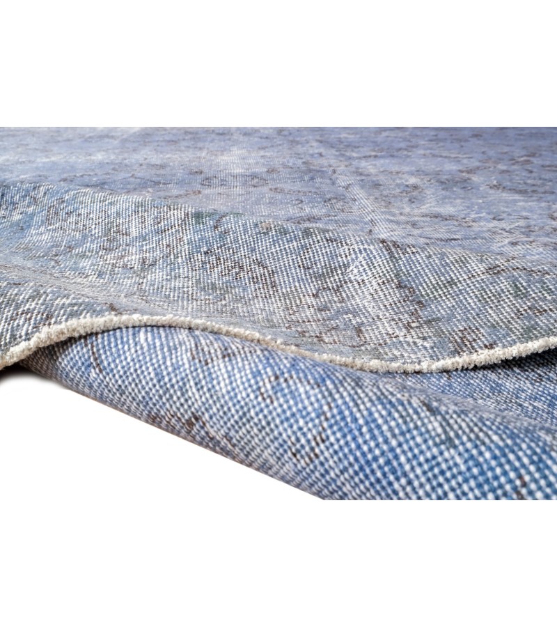 7x10 handmade rug , blue vintage rug , distressed rug , 6'8x10'1 anatolian area rug , hand knotted rug , 60'old Rug , 201x306 cm