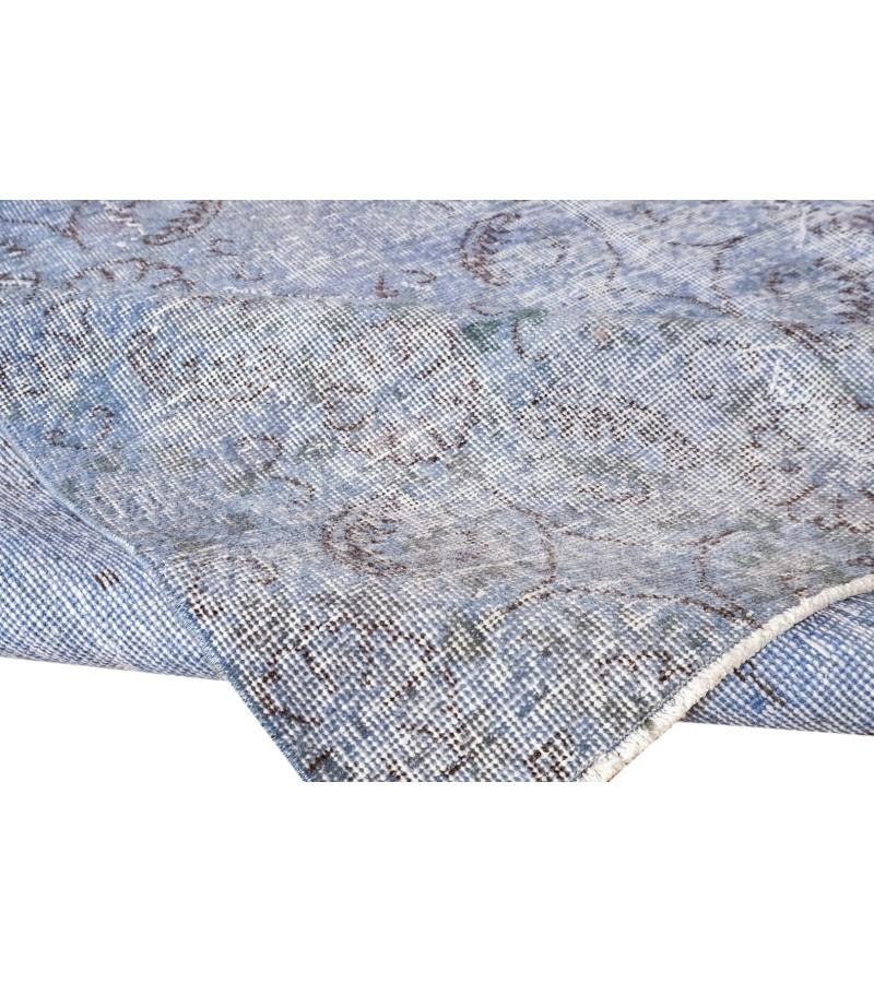 7x10 handmade rug , blue vintage rug , distressed rug , 6'8x10'1 anatolian area rug , hand knotted rug , 60'old Rug , 201x306 cm