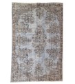 7x10 blue vintage rug, hand made wool rug , antique distressed rug 6'10x10'2 , turkish anatolian rug , muted color rug , faded rug , 206x306