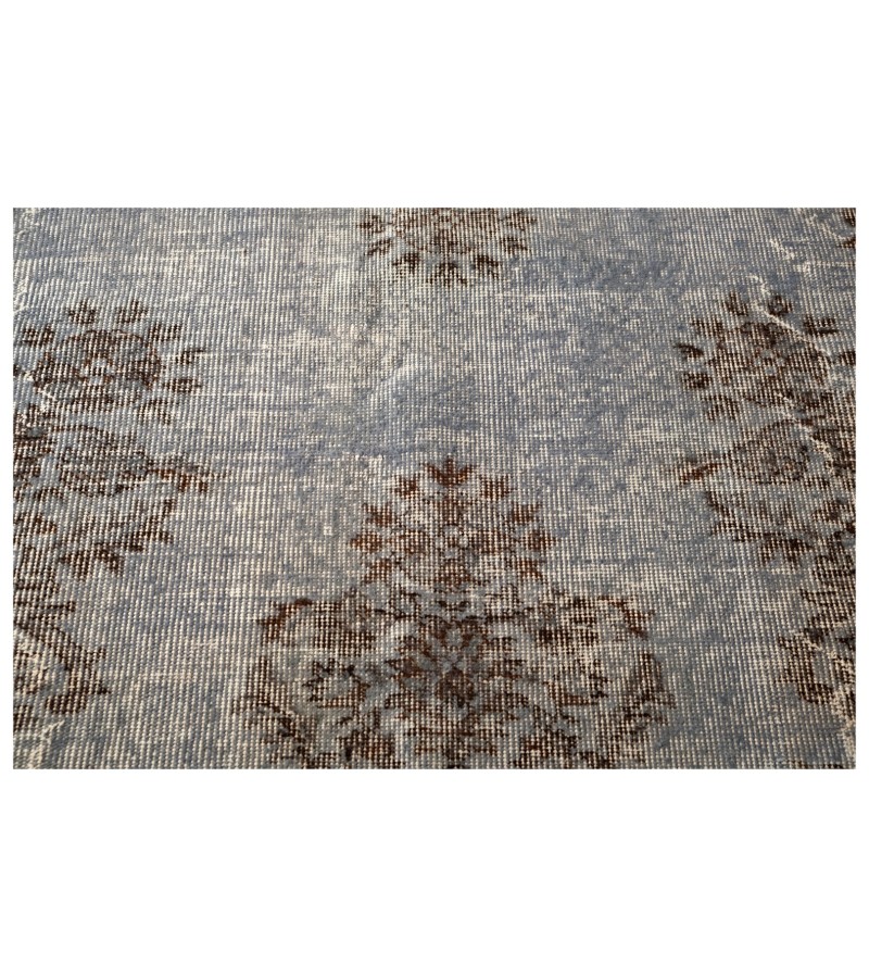 7x10 blue vintage rug, hand made wool rug , antique distressed rug 6'10x10'2 , turkish anatolian rug , muted color rug , faded rug , 206x306