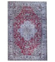 6x10 purple rug , handmade wool rug , 6'3x9'8 distressed rug , turkish area rug , living room rug , faded rug , muted rug , 190x293 cm