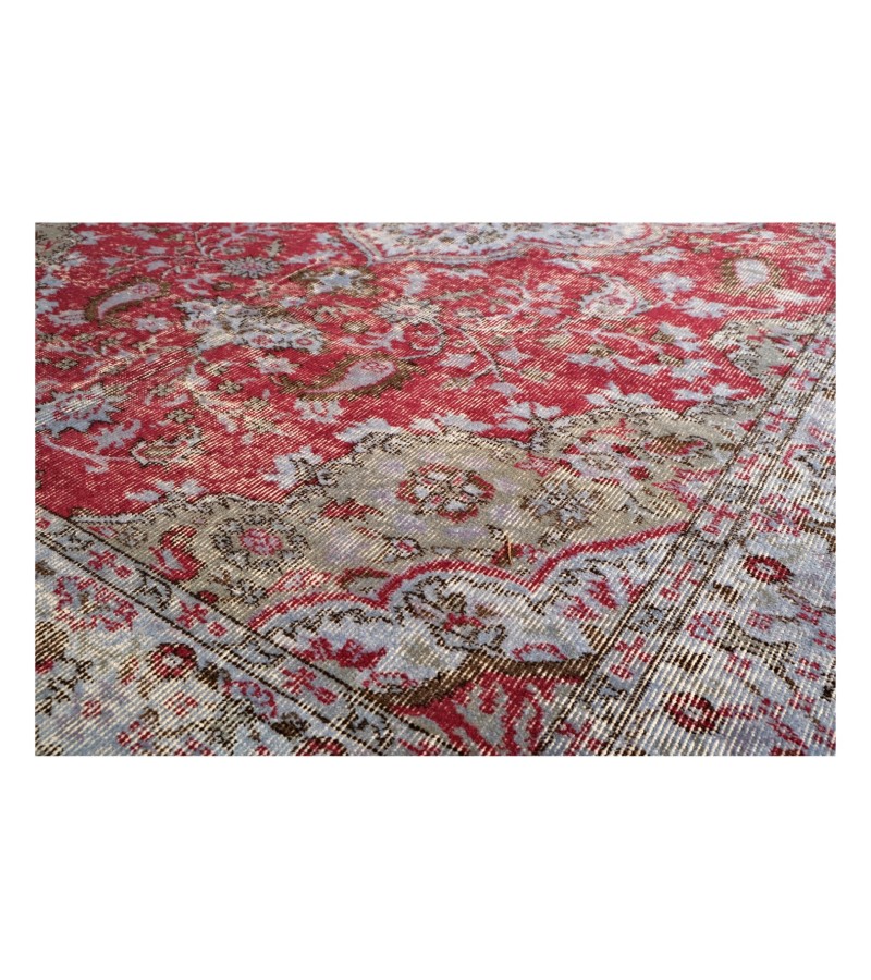 6x10 purple rug , handmade wool rug , 6'3x9'8 distressed rug , turkish area rug , living room rug , faded rug , muted rug , 190x293 cm