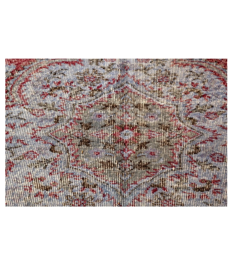 6x10 purple rug , handmade wool rug , 6'3x9'8 distressed rug , turkish area rug , living room rug , faded rug , muted rug , 190x293 cm