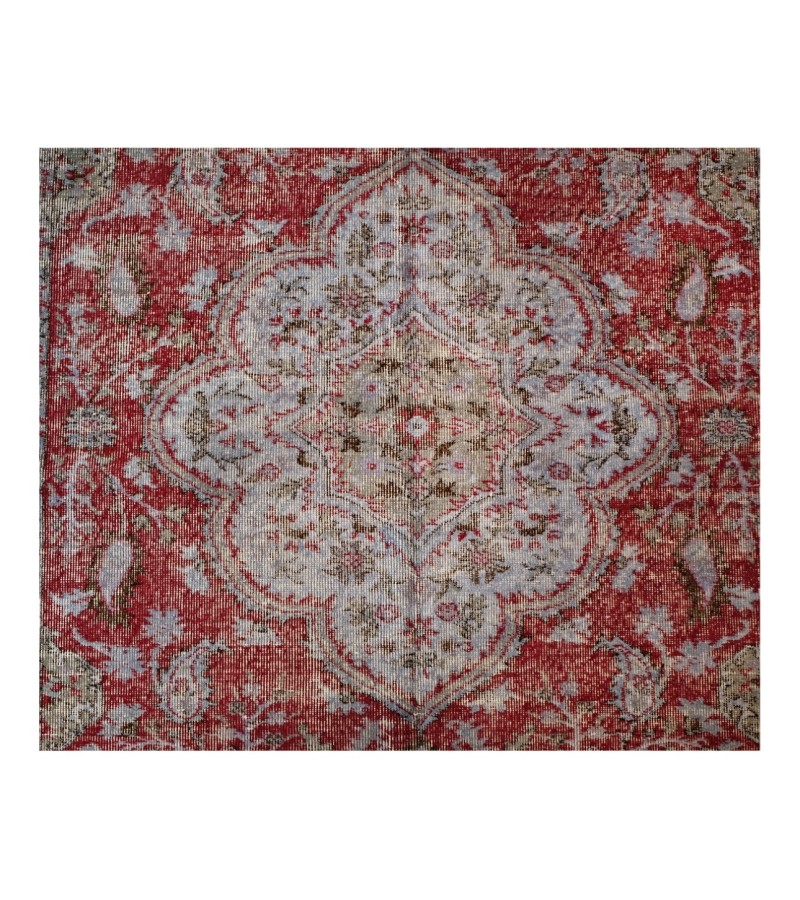 6x10 purple rug , handmade wool rug , 6'3x9'8 distressed rug , turkish area rug , living room rug , faded rug , muted rug , 190x293 cm