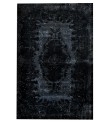 6x10 black rug , handmade wool rug , turkish distressed rug , 6'1x9'11 home decor vintage rug , 185x301 cm