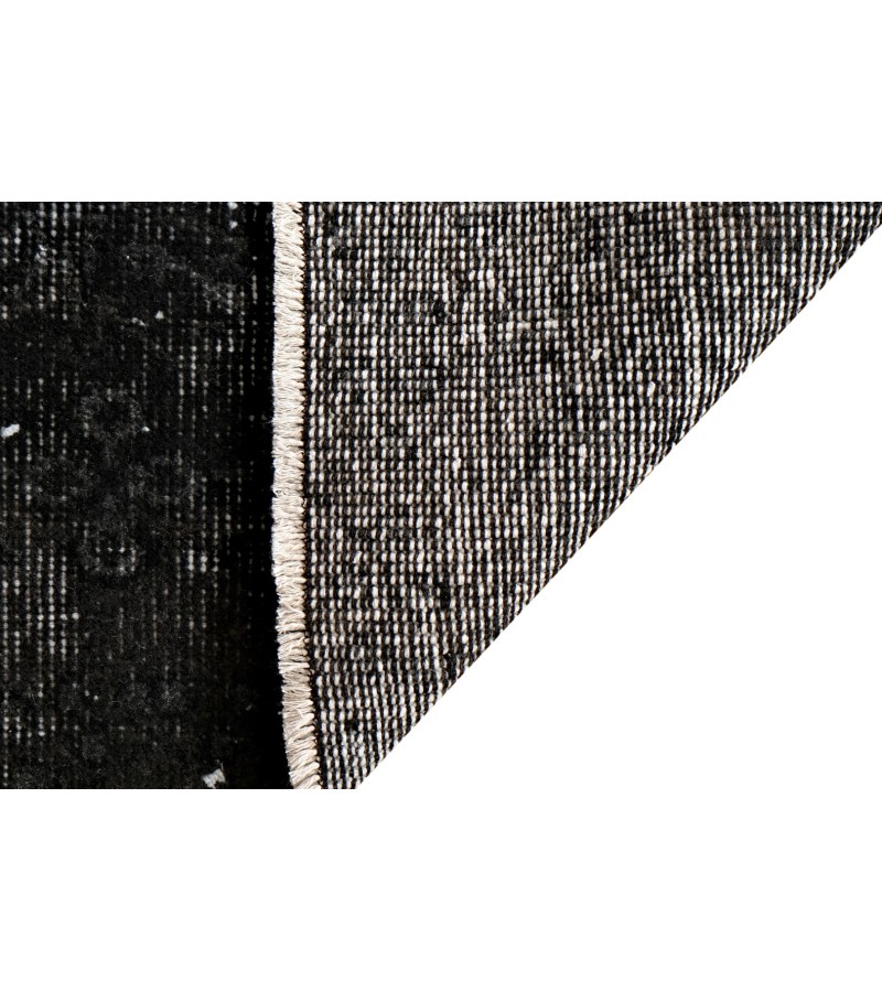 6x10 black rug , handmade wool rug , turkish distressed rug , 6'1x9'11 home decor vintage rug , 185x301 cm