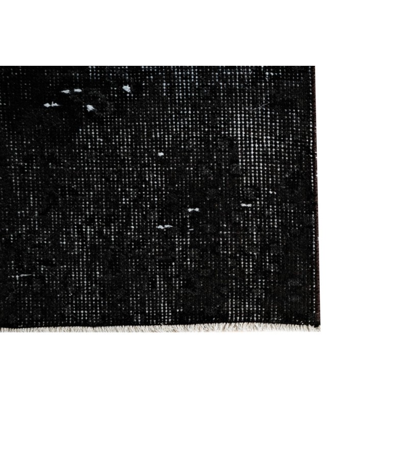 6x10 black rug , handmade wool rug , turkish distressed rug , 6'1x9'11 home decor vintage rug , 185x301 cm