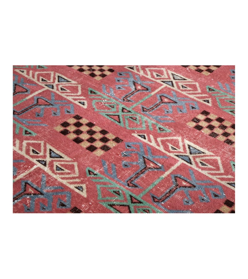 6x9 wool rug , ethnic anatolian motifs , 6'x9'4'' Turkish Anatolian Rug , antique handmade rug , perfect condition , 185x287 cm