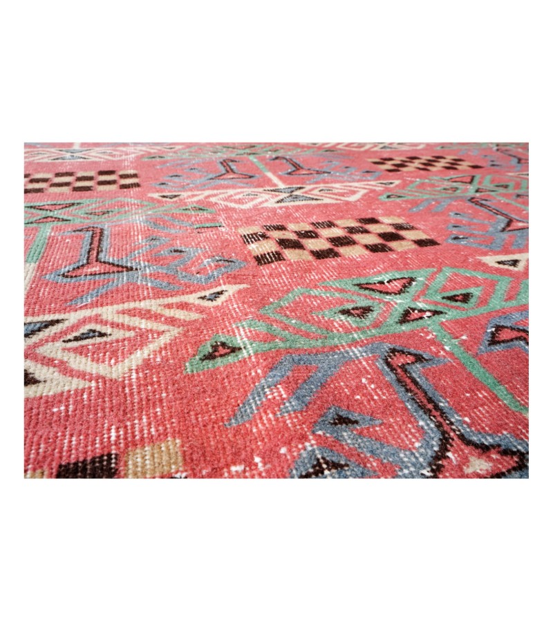 6x9 wool rug , ethnic anatolian motifs , 6'x9'4'' Turkish Anatolian Rug , antique handmade rug , perfect condition , 185x287 cm