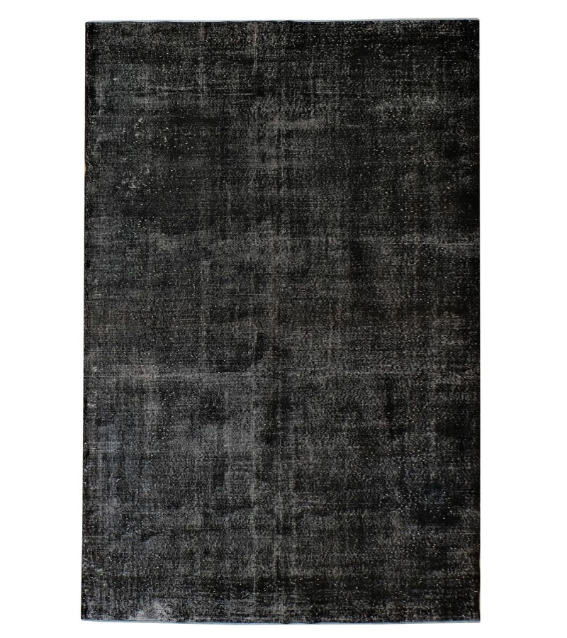 7x11 black deco rug , turkish distressed rug , handmade wool rug 6'7x10'8 , Rug For Bedroom , Bedroom Rug , Rugs For Living Room , 205x330