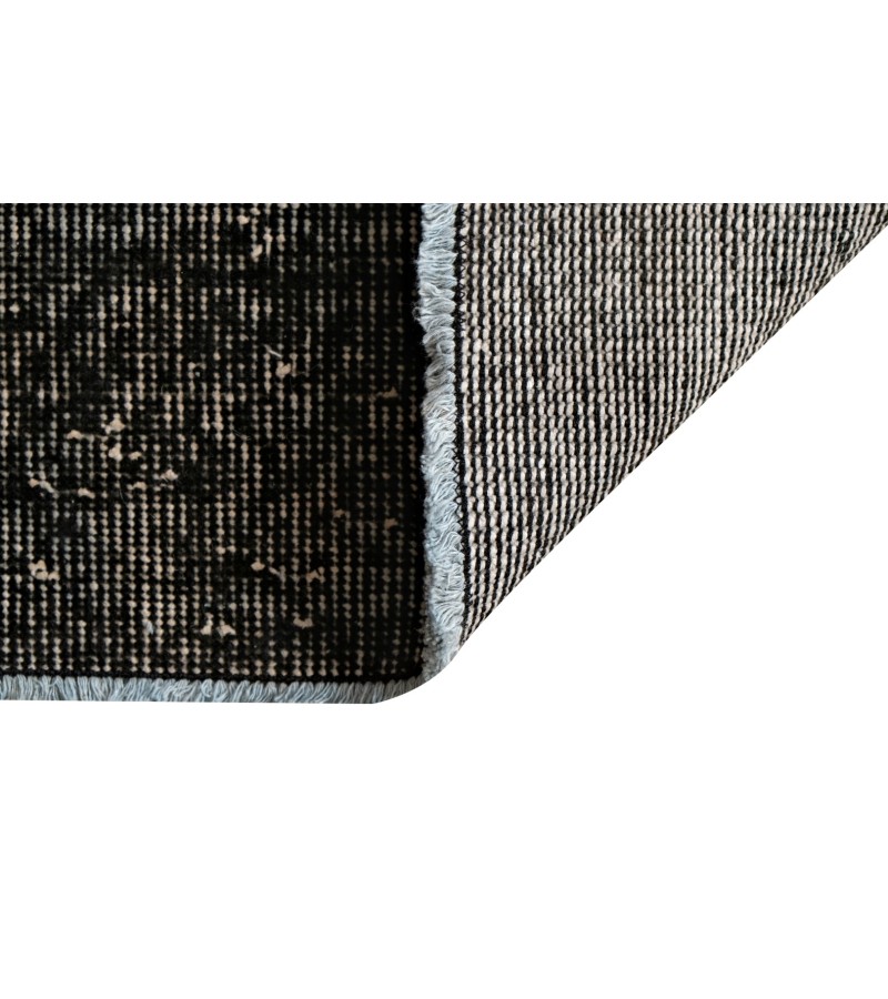 7x11 black deco rug , turkish distressed rug , handmade wool rug 6'7x10'8 , Rug For Bedroom , Bedroom Rug , Rugs For Living Room , 205x330