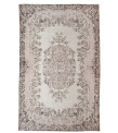 6x10 beige in brown rug , handmade wool rug , distressed rug , anatolian turkish rug , living room rug 6'4x10'3 , 193x312 cm