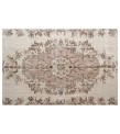 6x10 beige in brown rug , handmade wool rug , distressed rug , anatolian turkish rug , living room rug 6'4x10'3 , 193x312 cm