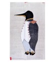 4'7x6'5 emperor penguin , custom handmade work , hemp rug , unique beauty , decoration work , custom made to order , 146x200 cm