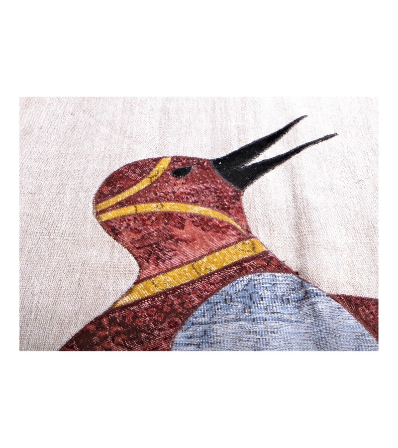 4x7 penguin pattern carpet , custom handmade work , hemp rug , unique beauty , decoration work , custom made to order , 130x225 cm