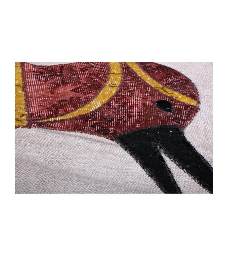 4x7 penguin pattern carpet , custom handmade work , hemp rug , unique beauty , decoration work , custom made to order , 130x225 cm