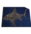 4'4x6'3 shark pattern carpet , custom handmade work , hemp in wool rug , unique beauty, decoration work , custom made to order , 135x195 cm