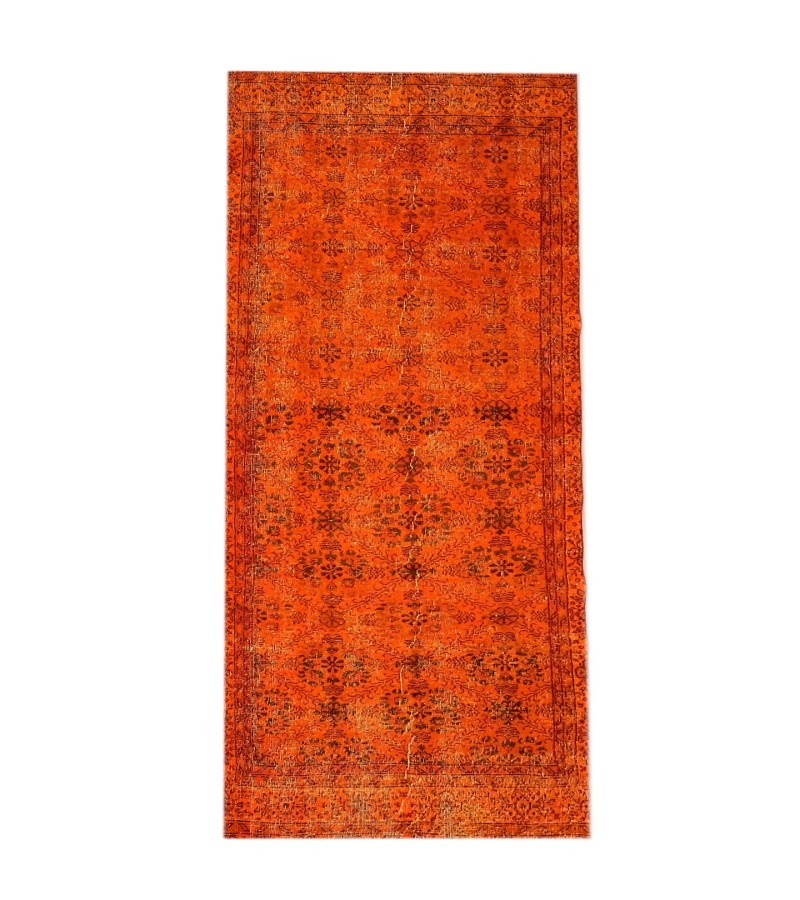 4x10 orange runner rug , Rugs For Bedroom , Wool Rug , Vintage Rug , Area Rug , Turkish Rug , Handmade Rug , farmhouse decor , 117x320 cm