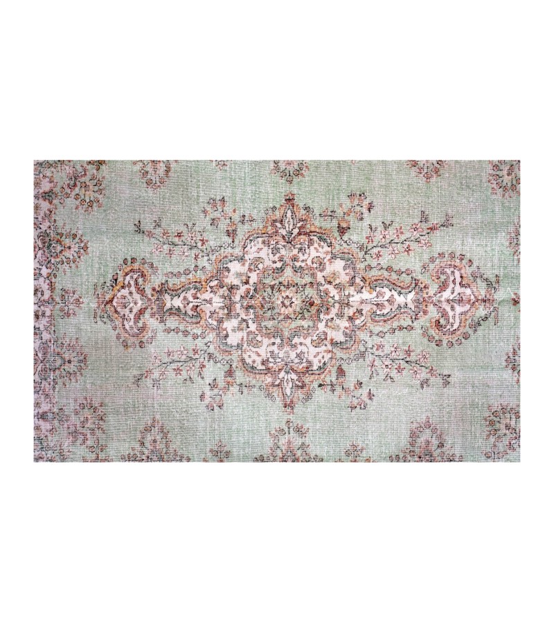 6x9 green in beige rug , handmade wool rug , hand knotted , Bedroom Rug , Rugs For Living Room , Rug , Floor Rugs , Home Decor rug , 190x272