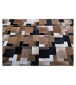 5x8 Handmade Natural Cowhide Rug / Real Hair-on Leather Patchwork Carpet / Home Decor Area Rug / Hallway or Door Runner / Interior Floor Rug