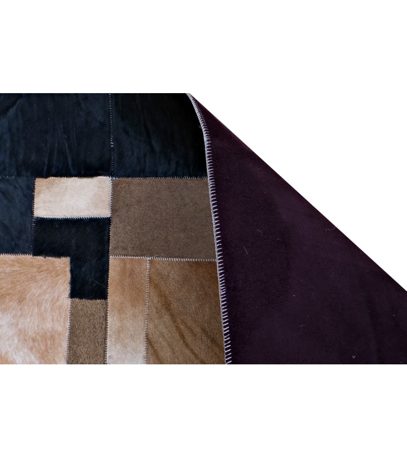 5x8 Handmade Natural Cowhide Rug / Real Hair-on Leather Patchwork Carpet / Home Decor Area Rug / Hallway or Door Runner / Interior Floor Rug